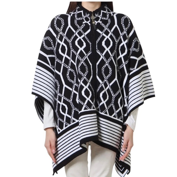 Anne Klein | NWT Soft Knit Cozy Zip Poncho - Size XL - Picture 12 of 13